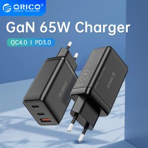 Toetsenborden orico PD 65W USB Type C Gan Quick Charger QC4.0 PD3.0 Lader voor iPhone13 Pro Max 12 Boek Samsung Xiaomi Telefoontablet