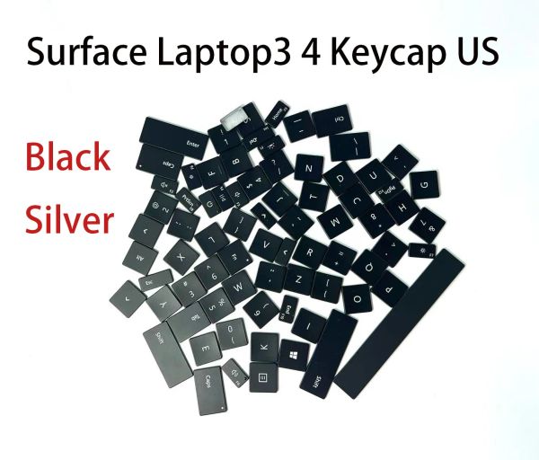 Teclados Originales para la computadora portátil de superficie 3 4 teclas Tapa Tapa de teclado 1868 1867 1872 1873 1951 Conjunto de teclas de plata negra US