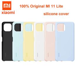 Toetsenborden origineel xiaomi mi 11 lite case dekking echte siliconen + pu duurzame comfortabele schokdichte shell voor mi 11 lite