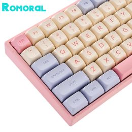 Claviers Keycaps PBT 132 touches roses Keycaps mignons mignons colorants Capes clés xda profil keycap Ensemble pour 61/64/68/87/96/104/108/114 Clavier