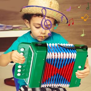 Toetsenboards Piano Accordion Toy 7 KeyAccordions for Kids / 10Keys Musical Instrument Educatief speelgoed geschenken voor Toddlers Beginner Boys Girls 231206