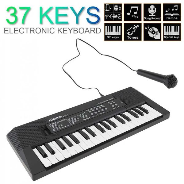 Tecillos Piano Baby Music Sound Toys 37 teclado Electrónico Piano Música digital Teclado con micrófono Música de regalos WX5.21