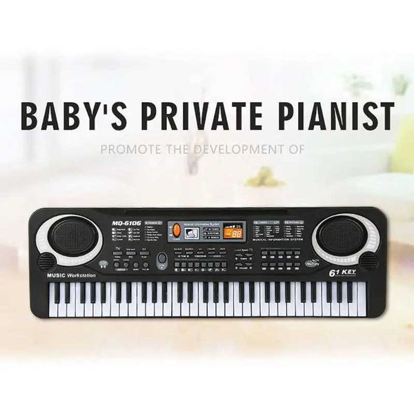 Tecillos Piano Baby Music Sound Toys 61 Key Digital Music Electronic Keyboard Piano Childrens Gift WX5.21
