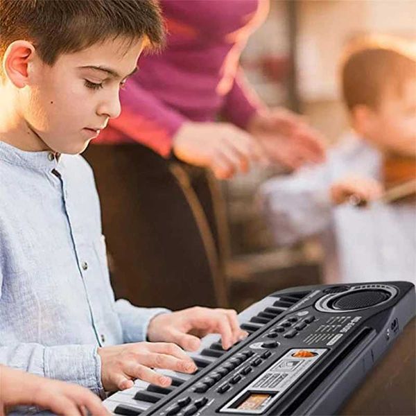 Tecillos Piano Baby Music Sound Toys 61 Key Childrens Electrónico Piano con instrumento de música micrófono USB Digital WX5.2146563