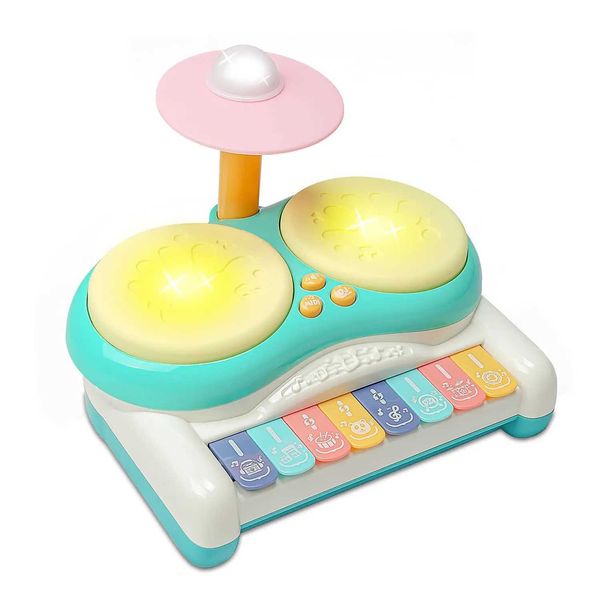 Tecillos Piano Baby Music Sound Toys ABY Drum Set Music Music Toy Piano Keyboard Drum Drum Drum Set - Baby Lighting Toy Learning Education Montessori Toy WX5.21