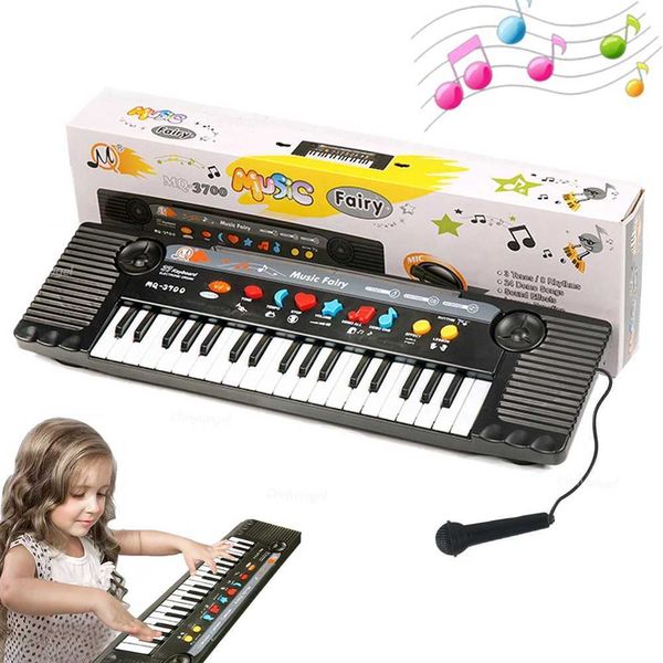 Tecillos Piano Baby Music Toys Sound Toys Childrens Tube Electronic Tube Keyboard de piano digital con instrumento portátil de micrófono WX5.214556