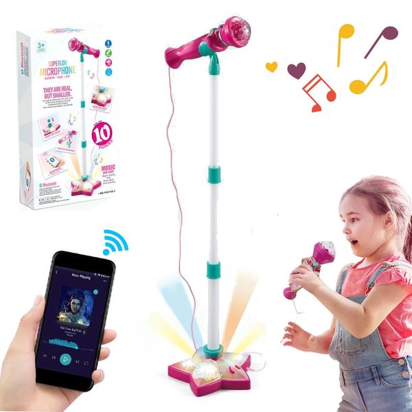 Claviers Piano Bluetooth Karaoké Microphone pour enfants Micro avec support Instrument de musique Jouets Jouet éducatif Cadeau d'anniversaire pour fille garçon 231204