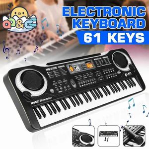 Claviers Piano Enfants Clavier de Piano électronique Portable 61 Touches Orgue avec Microphone Jouets éducatifs Instrument de Musique Cadeau pour Enfant débutant 231206