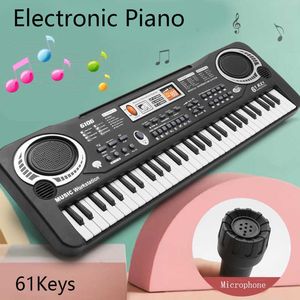 Claviers Piano Enfants Clavier de Piano Électronique Portable 61 Touches Orgue avec Microphone Jouets Éducatifs Instrument de Musique Cadeau pour Enfant Débutant