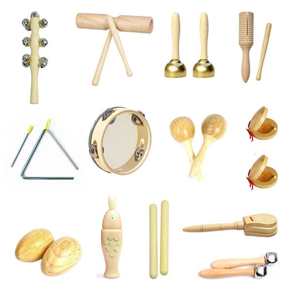 Claviers Piano Tout-petits Musique Jouets Ensemble Castanet Sable Marteau Tambourin Triangle Double Sonnerie Orff Percussion Ensembles D'instruments Montessori 231127