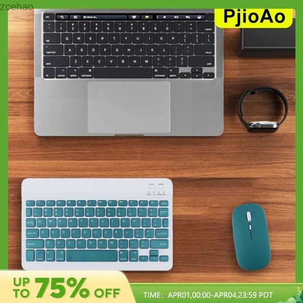 Les claviers PJIOAO conviennent à l'iPad Air 5 4 Pro 11 Clavier et souris sans fil Bluetooth adaptés aux tablettes Android iOS Windows Phone Simple Office Studyl2404
