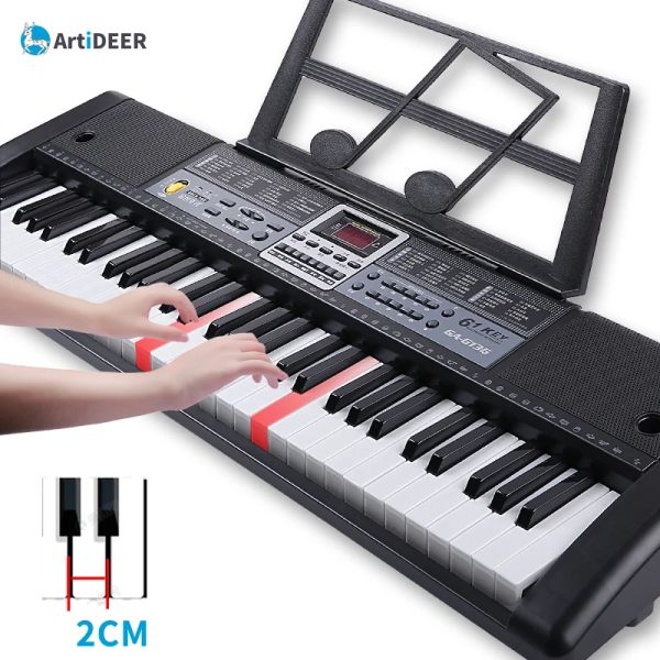 Claviers Piano Professional Clavier 61 Keys Instruments de musique électronique MIDI Contrôleur Child's Digital Synthesizer Organiseurs