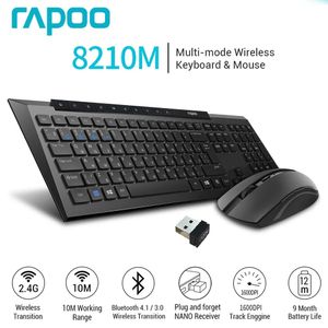 Teclados Rapoo 8210M Teclado y mouse inalámbricos de modo múltiple Motor de seguimiento óptico de alta definición ruso 1600 DPI 231128