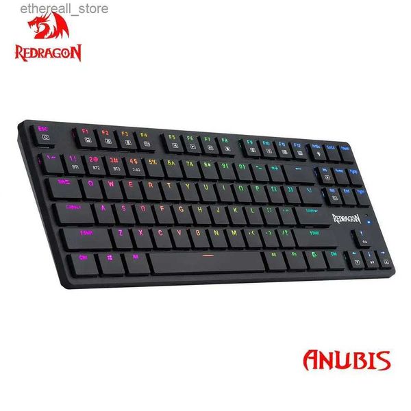 Claviers REDRAGON Anubis K539 RGB clavier de jeu mécanique Super mince prise en charge USB Bluetooth sans fil 2.4G 3 mode 87 touches pour ordinateur PC Q231121