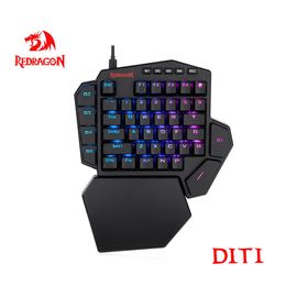 Toetsenboards Redragon diti K585 RGB 42 Key met één hande mechanische gaming toetsenbord blauwe schakelaar 7 programmeerbare macro-toetsen voor FPS lolpubg games 221027