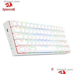 Claviers Redragon Draconic Pro K530 Rgb Support Bluetooth 5.0 sans fil 2.4G USB 3 Mode clavier de jeu mécanique 61 touches calcul Pc Otevo