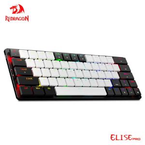 Teclados Redragon Elise Pro K624P RGB Super Slim Mecánico Juego Teclado USB Soporte Bluetooth Wireless 2.4G 63 Keys para PC Compute