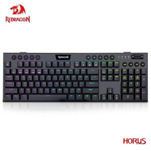 Toetsenborden Redragon Horus K618 RGB-ondersteuning Bluetooth 5.0 draadloos USB 2.4G 3-modus Mechanisch gamingtoetsenbord 104 toetsen Compute PC 221027