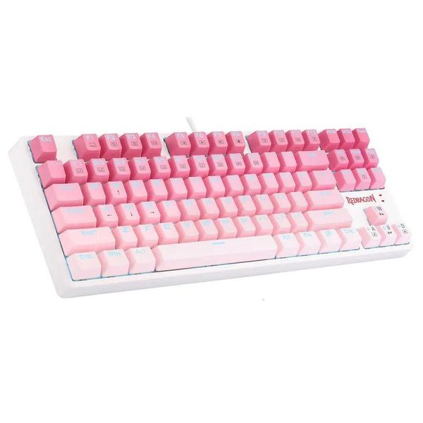 Claviers Redragon K576Wgp Daksa Tkl clavier mécanique filaire 87 touches dégradé Pbt Keycap interrupteur rouge rose 231123 livraison directe Comp Dhuia