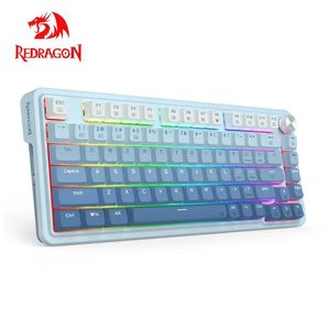 Claviers REDRAGON KS82 RGB USB clavier de jeu mécanique Support Bluetooth sans fil 2 4G 3 mode Gamer 82 touches pour ordinateur PC portable 231117