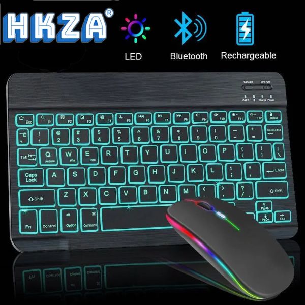 Teclados RGB Bluetooth Teclado inalámbrico Bluetooth Mini español Russian RGB RECARGACIÓN RECARGABLE PARA TEBLE