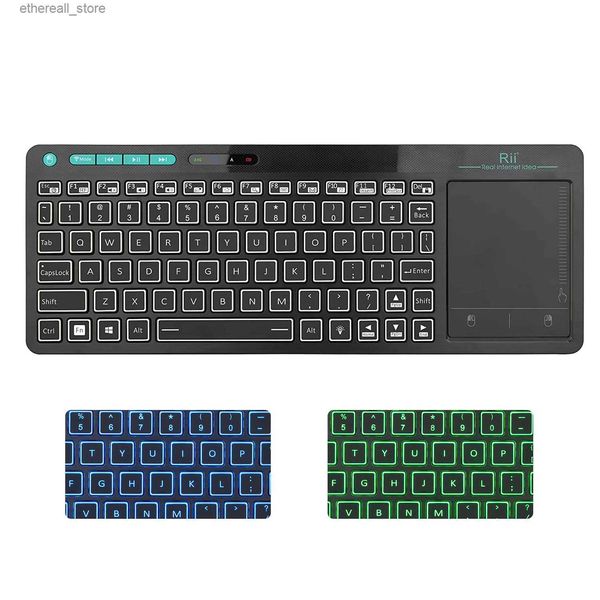 Claviers Rii K18Plus/K18S 2.4G clavier sans fil avec pavé tactile numéro de souris numérique USB rétro-éclairé pour Android TV BOX Smart TV PC Q231121