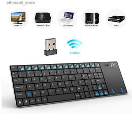 Claviers Rii mini i12 + clavier sans fil russe/anglais/français/espagnol avec souris Touchpad pour tablette PC Android TV BOX Q231121