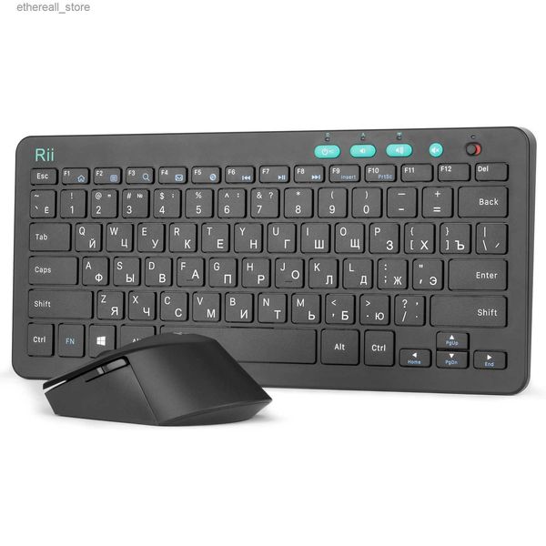 Claviers Rii RKM709 2.4 clavier et souris sans fil russe Combo clavier de bureau multimédia pour ordinateur portable et bureau d'affaires Q231121