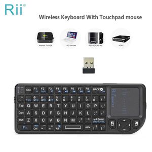 Keyboards Rii X1 24GHz Mini Wireless Keyboard EnglishESFR with TouchPad for Android TV BoxPCLaptop 230821