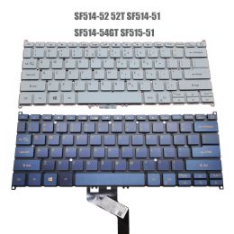 Teclados Ru US Teclado para Acer Swift 5 SF51452 SF51452T SF51454 SF51451 SF51452T59HY con retroiluminación