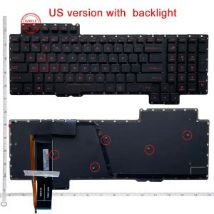 Teclados Ru/US/PO/SP Teclado inglés para Asus ROG G752 G752V G752VL G752VM G752VS G752VT G752VY V153062As1US 0KN0SI1U11LE1TLIT