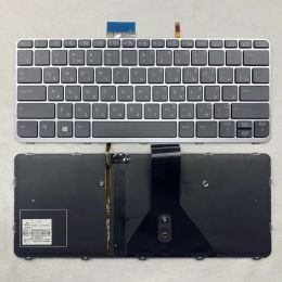 Teclados Russian retroceso retroceso teclado para HP EliteBook Folio 1020 G1 1030 G1 Diseño de RU negro