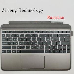 Toetsenborden Russische toetsenbord topcase palmstest voor asus transformator mini t102ha ru qwerty vervangende zilverbedekking leverancier