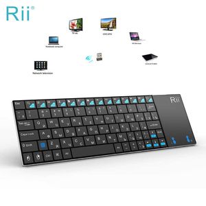 Toetsenboards Russisch Spaans Engels Frans toetsenbord draadloos RII K12 Mini -toetsenbord met touchpad -muis voor Android -laptop -pc -tv -doos T230215
