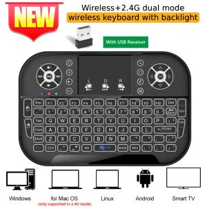 Claviers Ryra A8 Mini Bluetooth Keyboard 2.4g Dual Mode 7 Colors Backlight Forfard Controte pour Windows Android TV