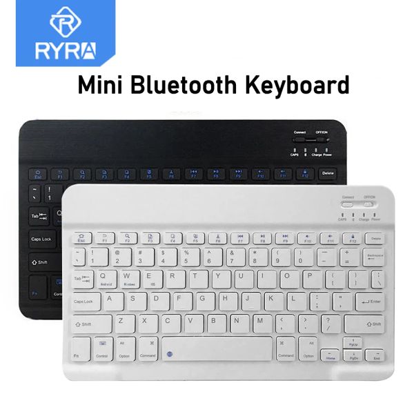 Claviers Ryra Ryra Clavier Bluetooth rechargeable Wireless Mute Thin Mini Keyboard Tablet Office Office USB Clavier pour iOS Android Windows PC iPad