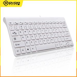 Toetsenboards Ryra USB 2.0 Ultra Slim Wired toetsenbord 78 toetsen Wit Mini Desktop PC Laptop Mechanische gaming Wired Keyborad, draagbaar voor reizen