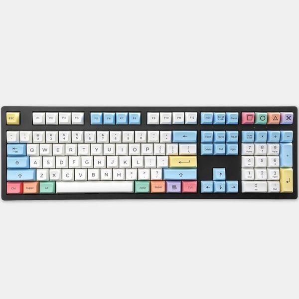 Claviers SA Profile Dye Sub Keycap Set PBT Crayon en plastique Craie pour clavier mécanique Blanc Bleu Orange Gh60 Xd64 Xd84 Xd96 87 1041