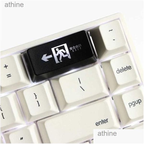 Claviers Sortie sécurisée R1 2U Backspace Keycap Shine Through Keycaps ABS gravé rétro-éclairé pour clavier mécanique Yq240123 Drop Delivery Com Othuf