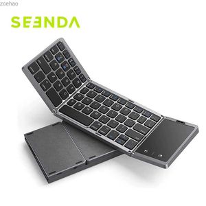 Claviers Seenda Roldable Wireless Bluetooth Keyboard rechargeable clavier portable pliable approprié adapté au smartphone PC Mac Windows iOS Androidl2404