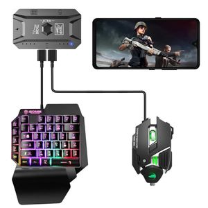 Toetsenborden SeynLi RGB-toetsenbord en muisset Gaming met één hand Mini-toetsenbordcombo voor laptop PC Mobiele telefoon Gamecontroller 231019