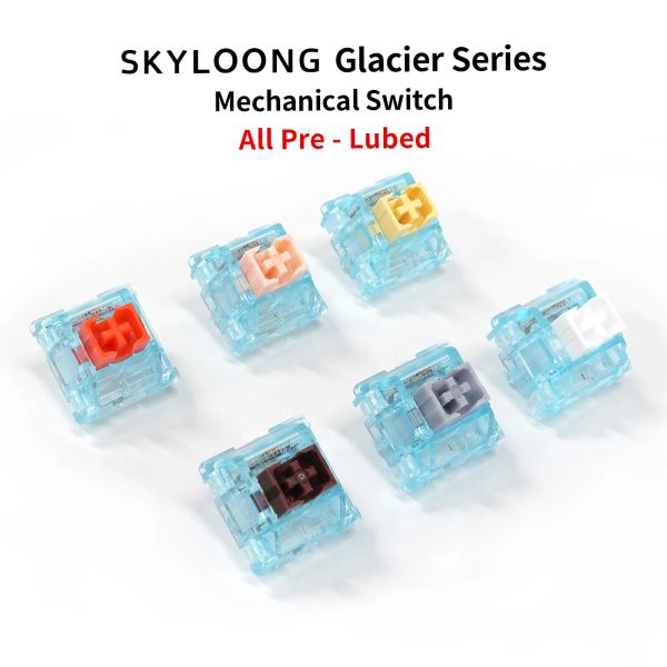 Tecillos Skyloong Glacier Serie silenciosa Switch RGB Rose plateado plateado blanco Párrafo lineal de teclado personalizado