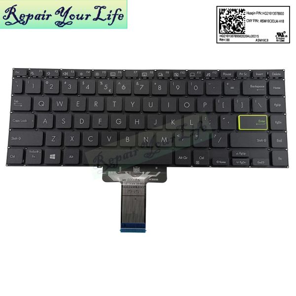 Teclados TP420 UI EE. UU. Teclado inglés para ASUS Vivobook Flip 14 TP420UA TP420IA TP420LA USA Tecillos portátiles HQ21013078000 Nuevo