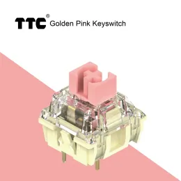 Toetsenborden TTC Gold Pink Switch Mechanische toetsenbordschakelaar Contact 3pin 100 miljoen levens voor Cherry Gateron MX Switch -toetsenbord GK61