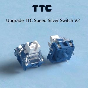 Toetsenboards TTC Speed Silver V1 V2 SCHAKETS MECHANISCH KEYBOARD 3PIN LINEAIRE GLUBED VRILDEN VOORWAARDEN Klik Dubbele veer RGB Gaming MX Switch