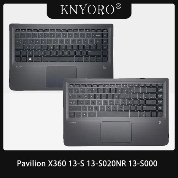 Teclados Reino Unido/EE. UU. Teclado para HP Pavilion X360 13S 13S020NR 13S000 Case laptop Cubierta Palmrest con Touchpad English Keyboard 809829001