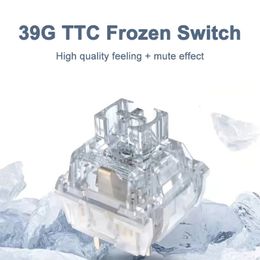 Toetsenborden Upgrade TTC Frozen Switch V2 Mechanisch toetsenbord Stil Mute Lineair 39g 3 pins Hetzelfde handgevoel als goud Roze RGB Transparant 231117