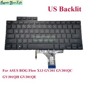 Claviers US Clavier rétro-éclairé pour ASUS ROG Flow x13 GV301 GV301QC GV301QH GV301QE GAMING OPLOTOP LAPTOP Backlight V202526AS1 2619US00