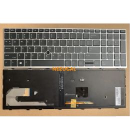 Toetsenborden US Backlit vervangingstoetsenbord voor HP Elitebook 850 G5 755 G5 850 G6 Zbook 15U G5 Laptop Silver frame Achterlicht