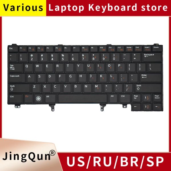 Teclados EE. UU./English Laptop Keyboard para Dell Latitude E6420 E6220 E6230 E5420 E6320 E6330 E6430 E5430 E6440 Sin puntos sin luz de fondo